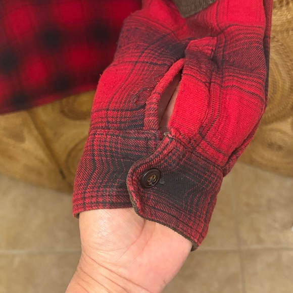 Field & Stream Red Plaid Flannel Fleece Shirt Jacket Size Large - Picture 7 of 11